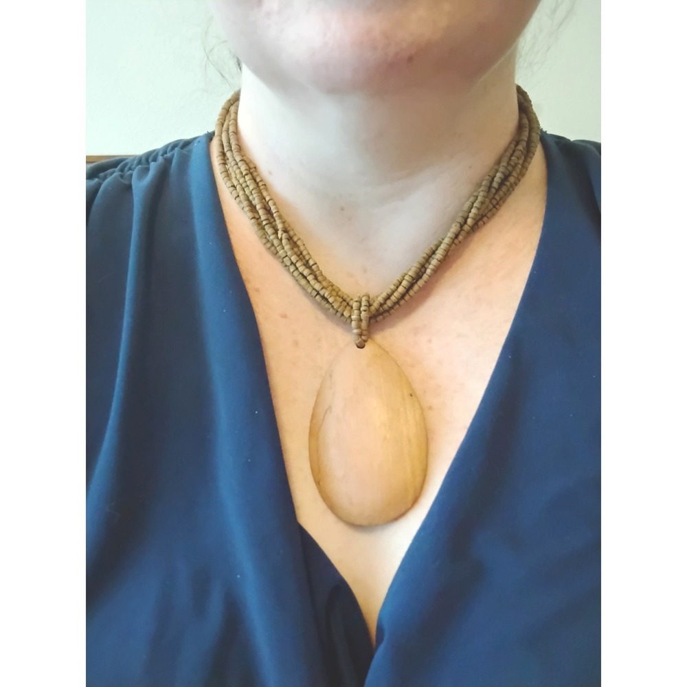 Vintage‎ Boho Necklace Fairy Whimsygoth Peasant y2k Wooden Goth Earthy Statement